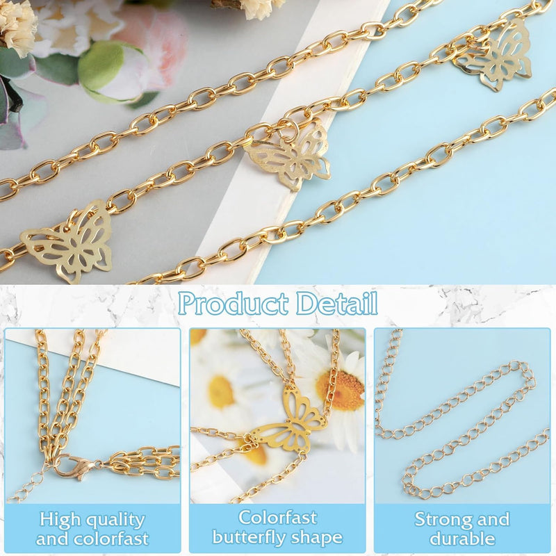 Women's Hang Low Multi Link Waist Chain, Waist Chain Belt in Gold Tone Mult Layer Women Metal Chain Belt, Adjustable Waist Link Belt Skinny Waistband Chain Decor Belts for Dress Jeans