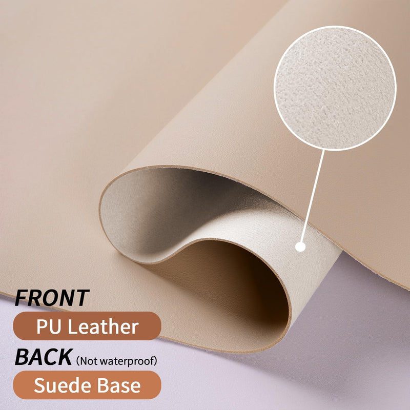 Bloss Leather Desk Pad, Mouse Pad, Non-Slip Desk Protector Mat, Leather Desk Blotter, Computer Desk Pad, Waterproof Desk Mat for Office Home Decor - Beige (31.5×15.7 Inches)