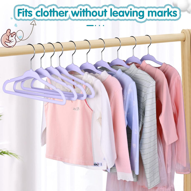 Red Dot Gift® 30-Pack Beige Velvet Kids Hangers - ( 35cm / 14 Inch )Premium Childrens Hangers for Closet, Ultra Thin Cute Hangers Kids Clothes Hanger,Small Hangers for Kids Clothes (Beige, 30)