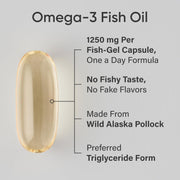 Sports Research Alaskan Omega3 Fish Oil 90 Softgels WildCaught Alaska Pollock EPA & DHA in Triglyceride Form NonGMO & GlutenFree Omega3 Supplement