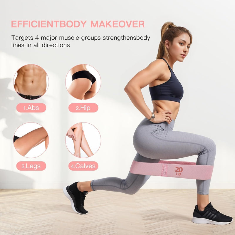 Azonee Fabric Resistance Bands for Working Out, Exercise Bands, Workout Bands Resistance for Women & Men, Booty Bands for Legs and Butt Yoga Pilates Rehab, Fitness Elastic Bands Set for Yoga