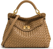 Women's Lucia Classic Top Handbag - Woven Brown