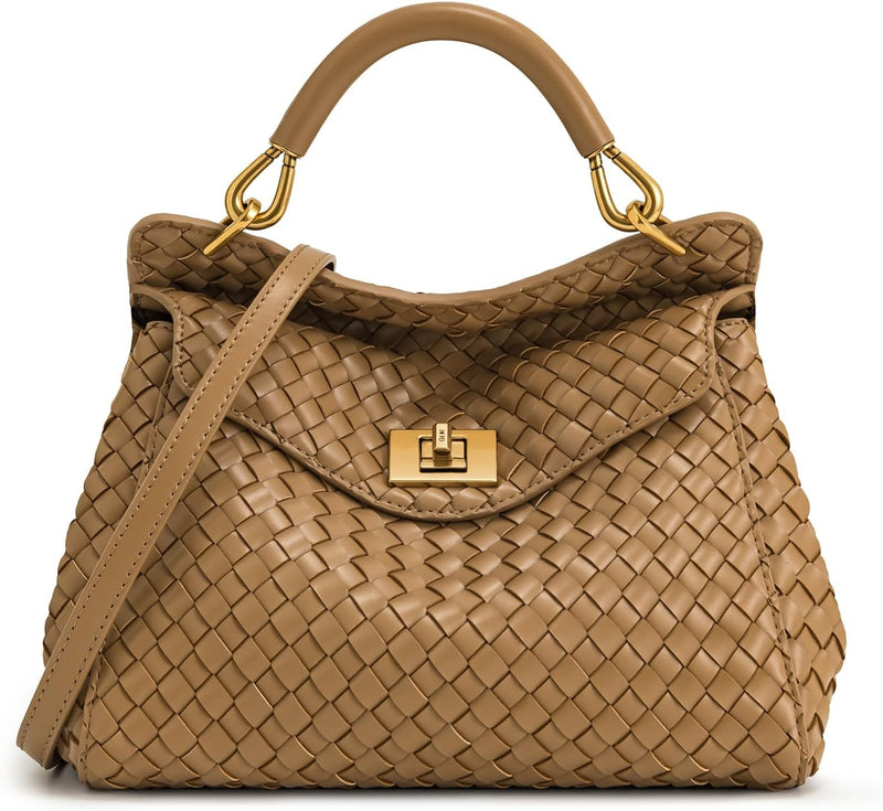 Women's Lucia Classic Top Handbag - Woven Brown