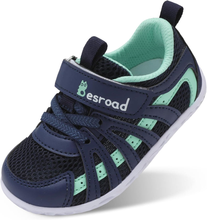 L-RUN Toddler Boys Girls Sneakers Kids Breathable Walking Shoes Barefoot Strap Non-Slip Sole Tennis Shoes