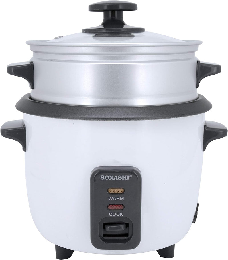 SONASHI SRC-306 Rice Cooker, Removable Cooking Pot w/metal housing, tempered glass lid | Home Appliances