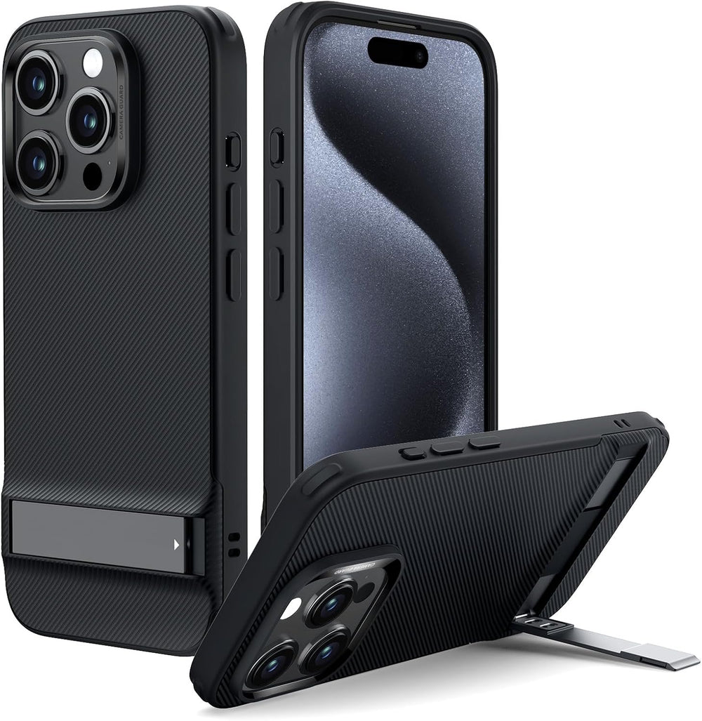 ESR for Samsung S24 Ultra Case, S24 Ultra Cover with Extra Protective Front Frame& 3 Kickstand Modes, Exceeds Full-Coverage Protection, Heavy Duty Shock Armor Kickstand Case, Frosted Black