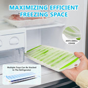 2 Pack Ice Cube Trays with Lids, Silicone Ice Mold for Water Bottles Food grade silicone ice tray with easy release design creates bottle-friendly ice cubes and stacks neatly for freezer storage