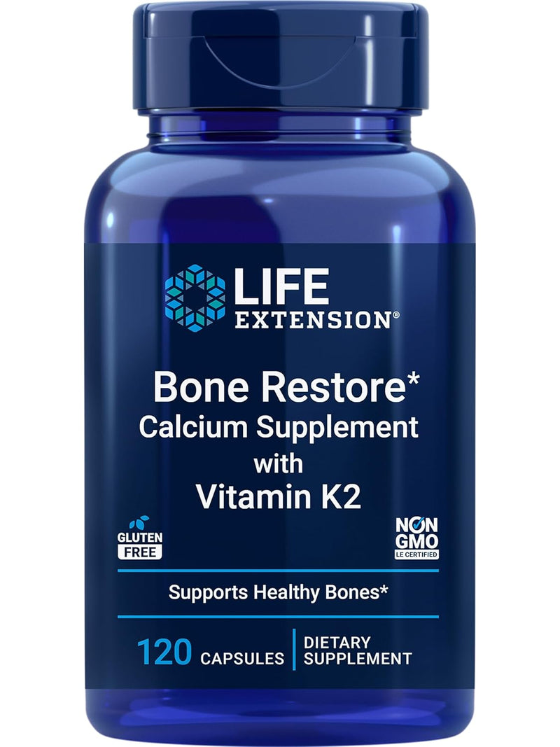 Life Extension Bone Restore with Vitamin K2, 120 Capsules