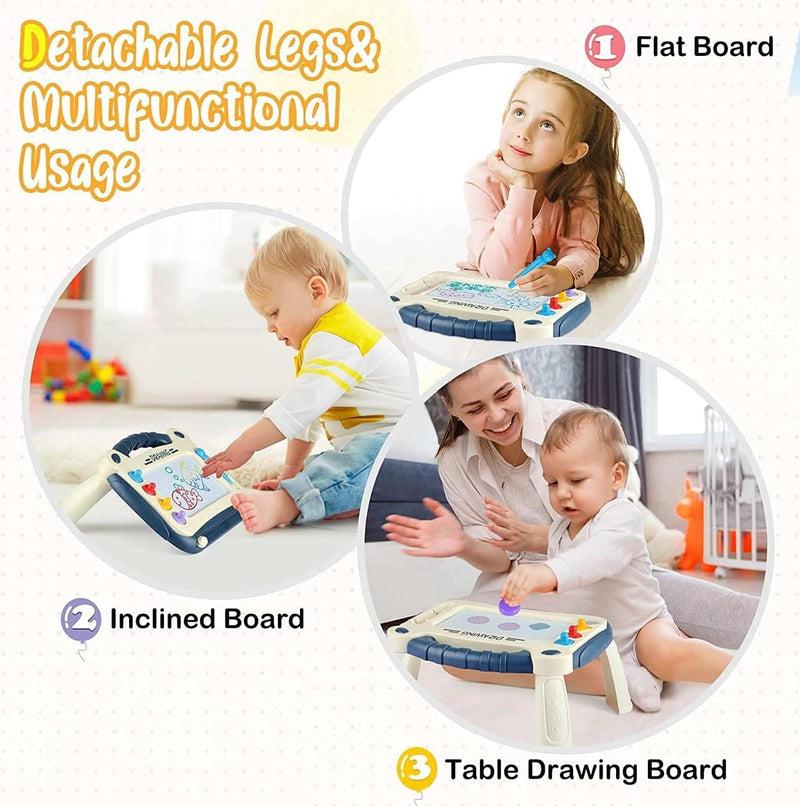 Mumoo Bear Toddler Toys, Magnetic Drawing Pad Doodle Board Educational Learning Toy For 1 2 3 Year Old Kids Birthday Gift (Blue)