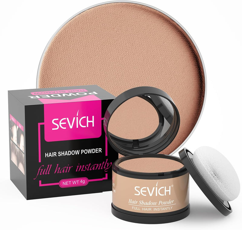 Sevich Hairline PowderInstantly Conceals Hair Loss, Root Touch up Powder, Hair Shadow Toppers for Women & Men, Touch Up for Thinning Gray Hair, Windproof & Sweatproof, Black - 4 g (Pack of 1) Light Brown