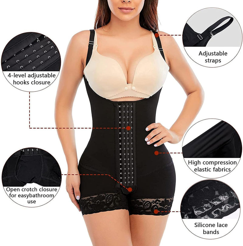 Full Shapewear for Women, Tummy Control Women Body Shaper Fajas Colombianas Waist Trainer Butt Lifter Thigh Slimmer Post Surgery Compression Garment