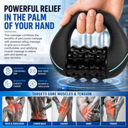 Electric Deep Rolling Myofascial Massager with Type-C Fast Charge, 1800mAh Rechargeable Handheld Roller for Muscle Tension & Cellulite, Portable Body Relaxer