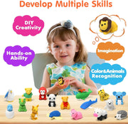 30 Pcs Animal Erasers Desk Pets for Kids Pencil Bulk Puzzle Erasers Toys Gifts for Classroom Prizes,Game Reward,Treasure Box,Easter Egg Fillers,Goodie Bag Stuffers,Party Favors