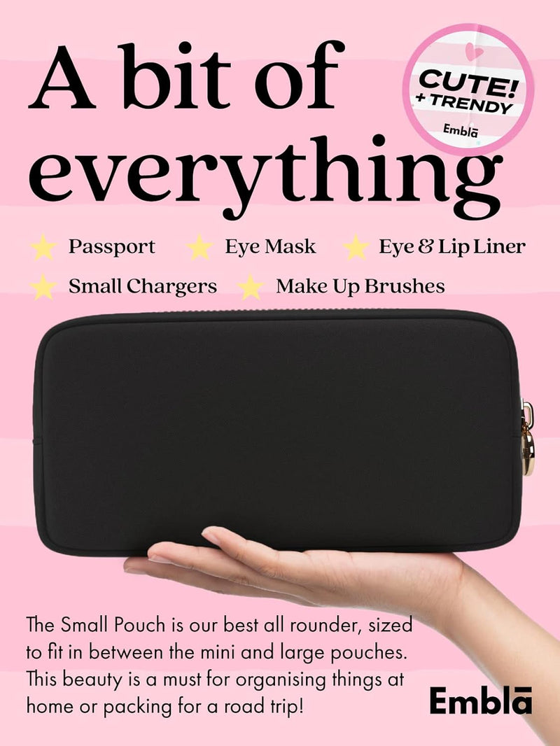 Makeup Bag Travel Bag Pouch, Toiletry Bag, Makeup Organizer, Nylon Cosmetic Zipper Pouches, Clutch, Coin Purse, Storage Bag Organizer, Make up bags Mini, Small, Large Womens, Black, Small