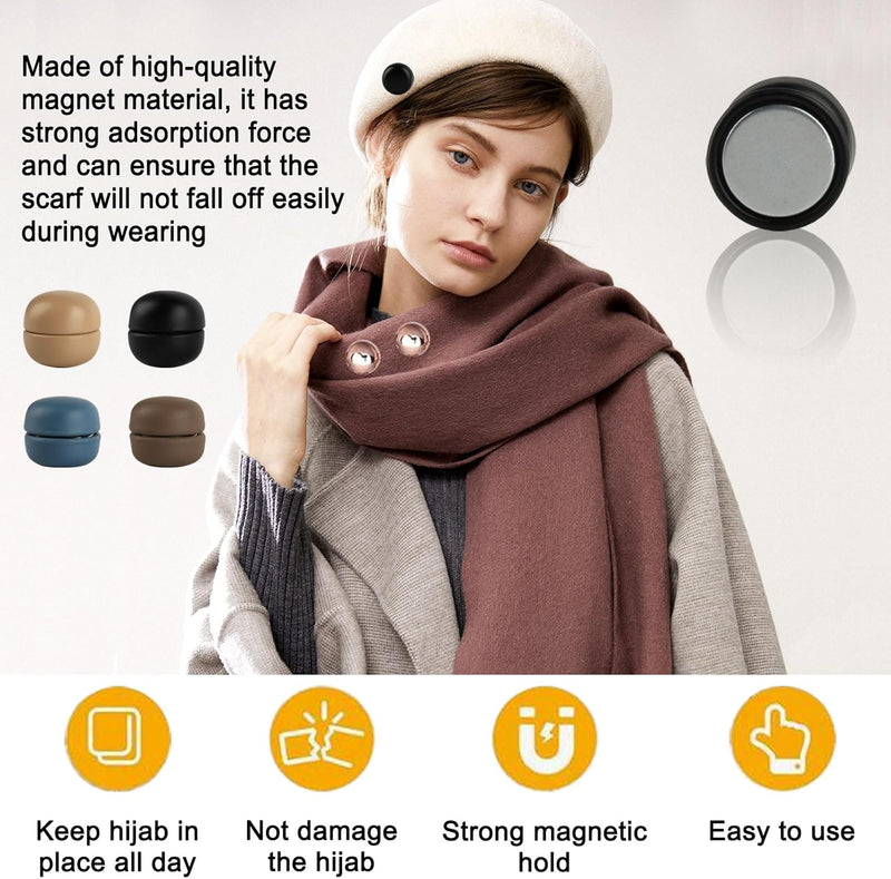 8 Pcs Magnetic Hijab Pins Black
