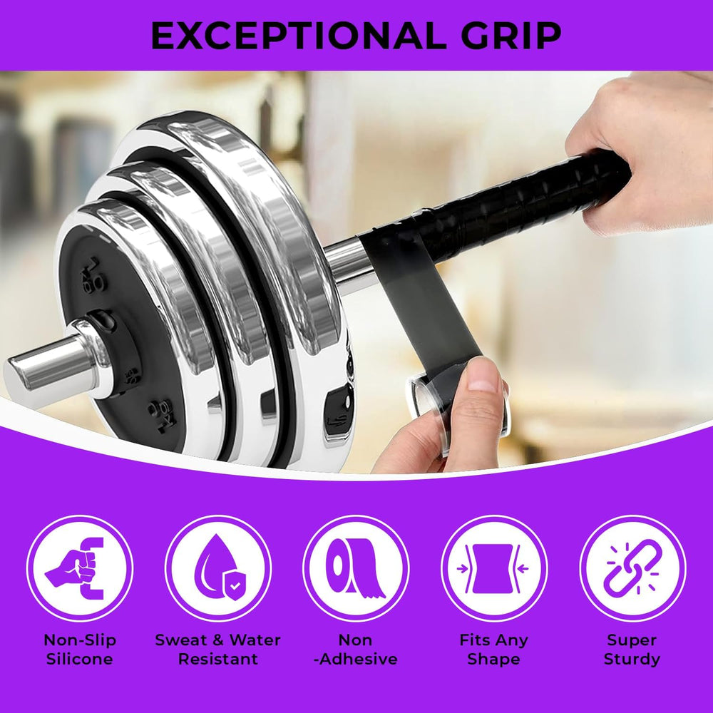 Silicon Grip Tape for Pull Up Bar - Non-Slip Fusion Silicon Wrap for Barbells, Dumbbells, Sports and Gym Equipment - Waterproof Rubber Tape for Handles -1 Inch X 10 FT