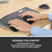 Logitech MK850 Multi-device wireless keyboard and mouse, Bluetooth 2.4 GHz, flexible frame and wireless, 12 programmable keys, battery life 3 years, PC/Mac, QWERTY UK design - Black