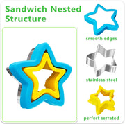 Sandwich Cutter and Sealer Set for Kids, Kids Lunch Accessories -Vegetable Fruit Cutter Set, Micky Mouse, Dinosaur, Star, Gingerbread Man Shapes, Boys & Girls Bento Lunch Box