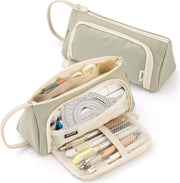 Pencil Case Pen Bag, Large Capacity Pencil Bag, Stationery Storage, Pencil Pouch, Handheld Makeup Pouch Holder, Pencil Organizer, College School Office Supplies for Student Gift (Light Green)