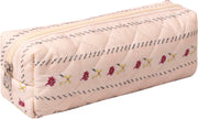 Cute Pencil Case Aesthetic Student Pouch Yellow Bow - Striped Flower