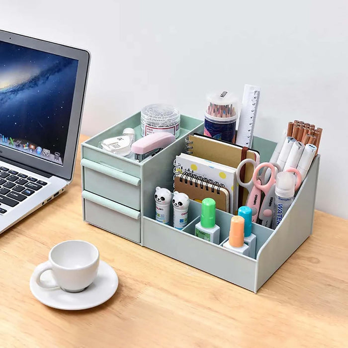 ALOXE Cosmetic Organizer Box Drawers Storage Plastic Stationary Box | Make Up Organiser For Women