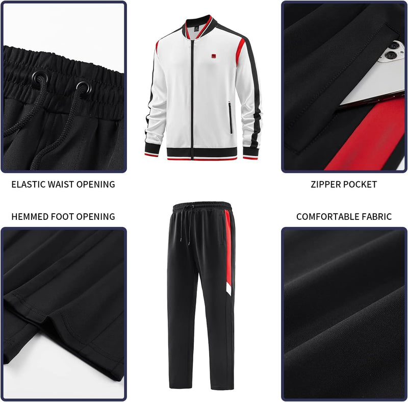 Men's Casual Tracksuits Long Sleeve Jogging Suits Sweatsuit Sets Track Jackets and Pants 2 Piece Outfit, Jw-140, M