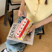 Cute Pencil Case Aesthetic Student Pouch Yellow Bow - Purple Bow
