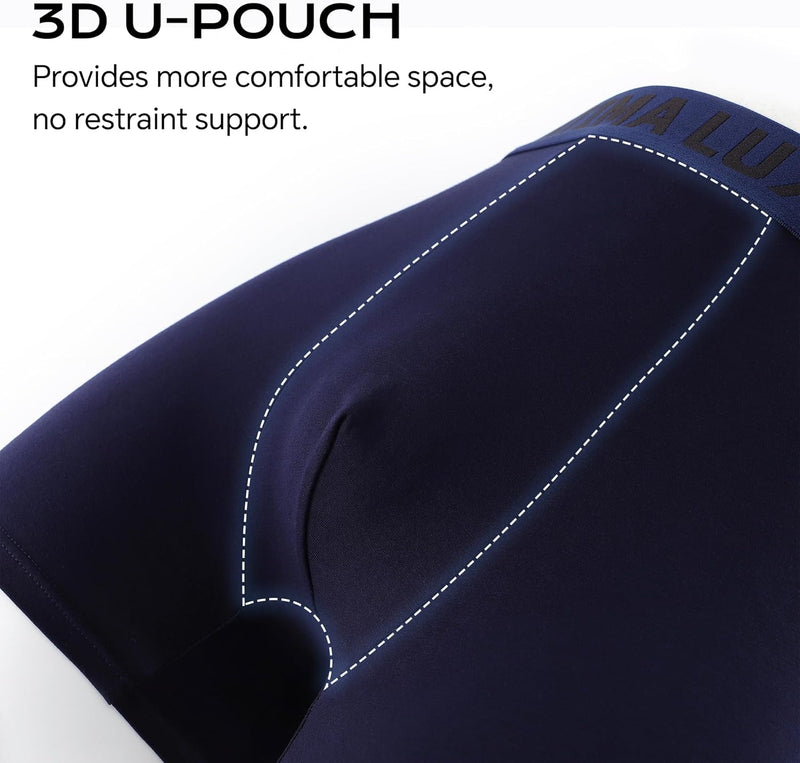 INTIMALUX Mens Boxer Briefs 5 Pack Soft Cotton Moisture-Wicking Men Underwear Stretch Boxer Shorts