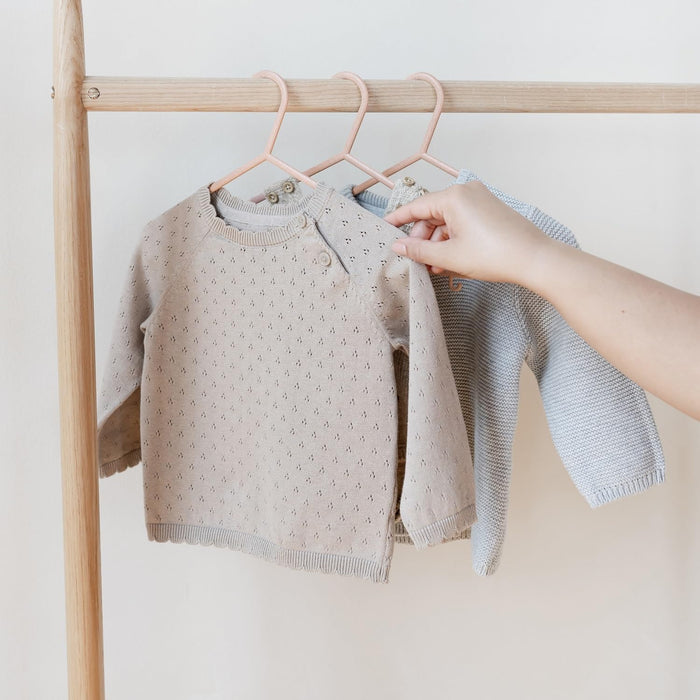 3 Sprouts Baby Wheat Straw Plastic Clothes Hangers - Pack of 30 - Speckled Gray