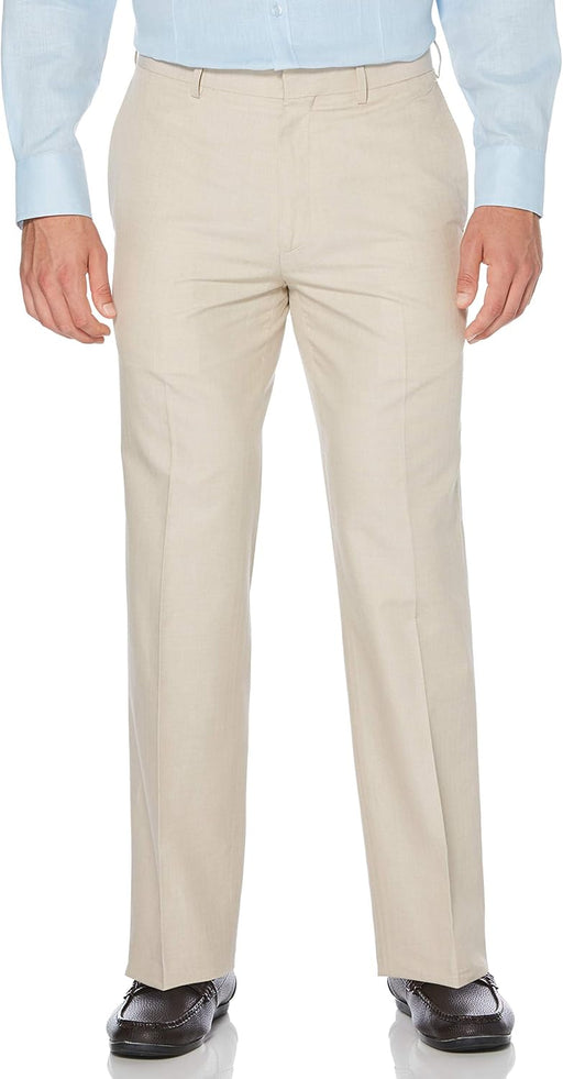 mens Linen Cotton Herringbone Flat Front Pant Casual Pants - Natural Linen