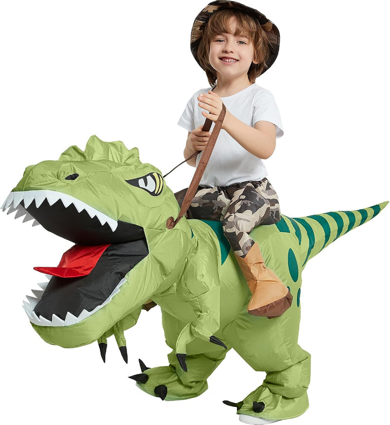 Halloween Inflatable Dinosaur Costume Kids,Blow Up T Rex Suit Boys Girls