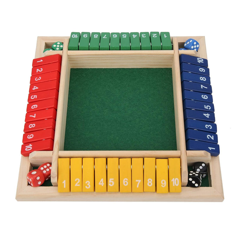 Shut the Box Game Wooden,Left Right Center Dice Game for Kids Adults,Family Classroom Home Party or Pub