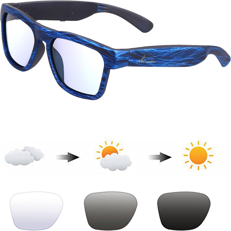 OhO sunshine OhO Bluetooth Sunglasses,Voice Control and Open Ear Style Smart Glasses Listen Music and Calls with Volume UP and Down,Bluetooth 5.0 Audio Glasses and IP44 Waterproof, unisex-adult