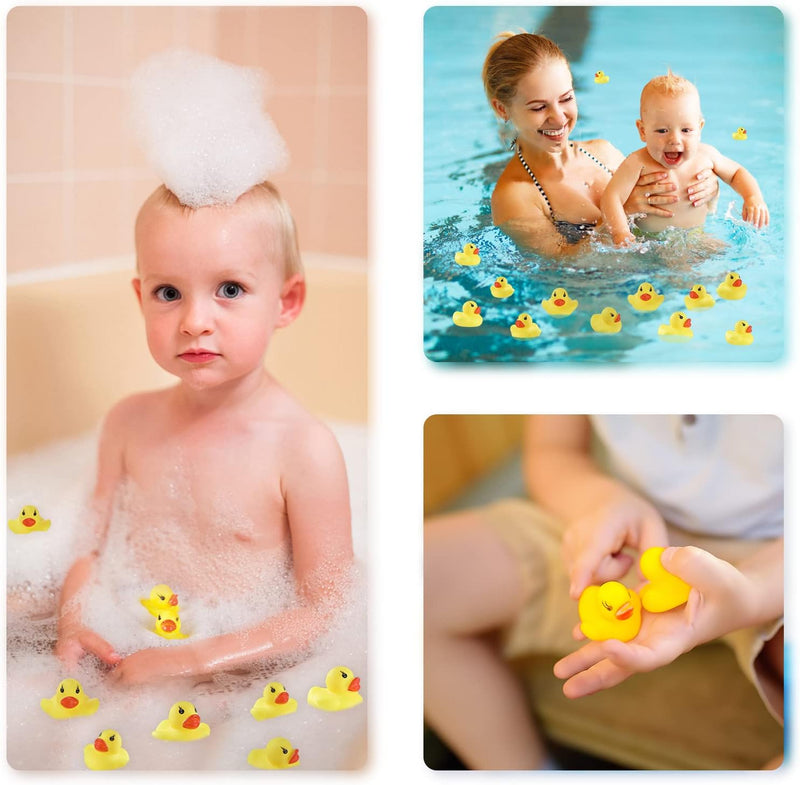 GliSun 60PCS Rubber Ducks Bath Toys Mini Ducks Float and Fun Squeak for Baby Kids Bath Toy Shower Decorations Birthday Party Carnival Game Gift