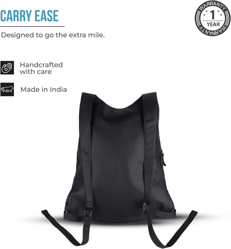 CarryOn 16L Small Foldable Water Resistant Unisex Casual/Hiking Backpack/Daypack- Blue and Black