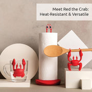 Red the Crab Silicone Utensil Rest, Kitchen Gifts, Silicone Spoon Rest for Stove Top, Heat-Resistant Kitchen and Grill Utensil Holder, Non-Slip Spoon Holder Stove Organizer, Steam Releaser