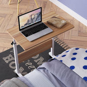 Bedside Laptop Table Height Adjustable Desks Laptop Support Standing Desk,with Wooden Tabletop and Roller Adjustable Bedside Sofa Cart Tray,Computer Dinner Coffee Table Cart(Black 6040cm) - Adjustable bedside table