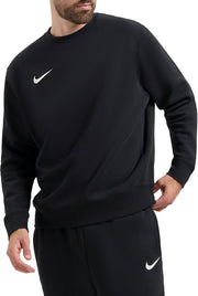 Men's M Nk Flc Park20 Crew Sweatshirt - BLACK/(WHITE)