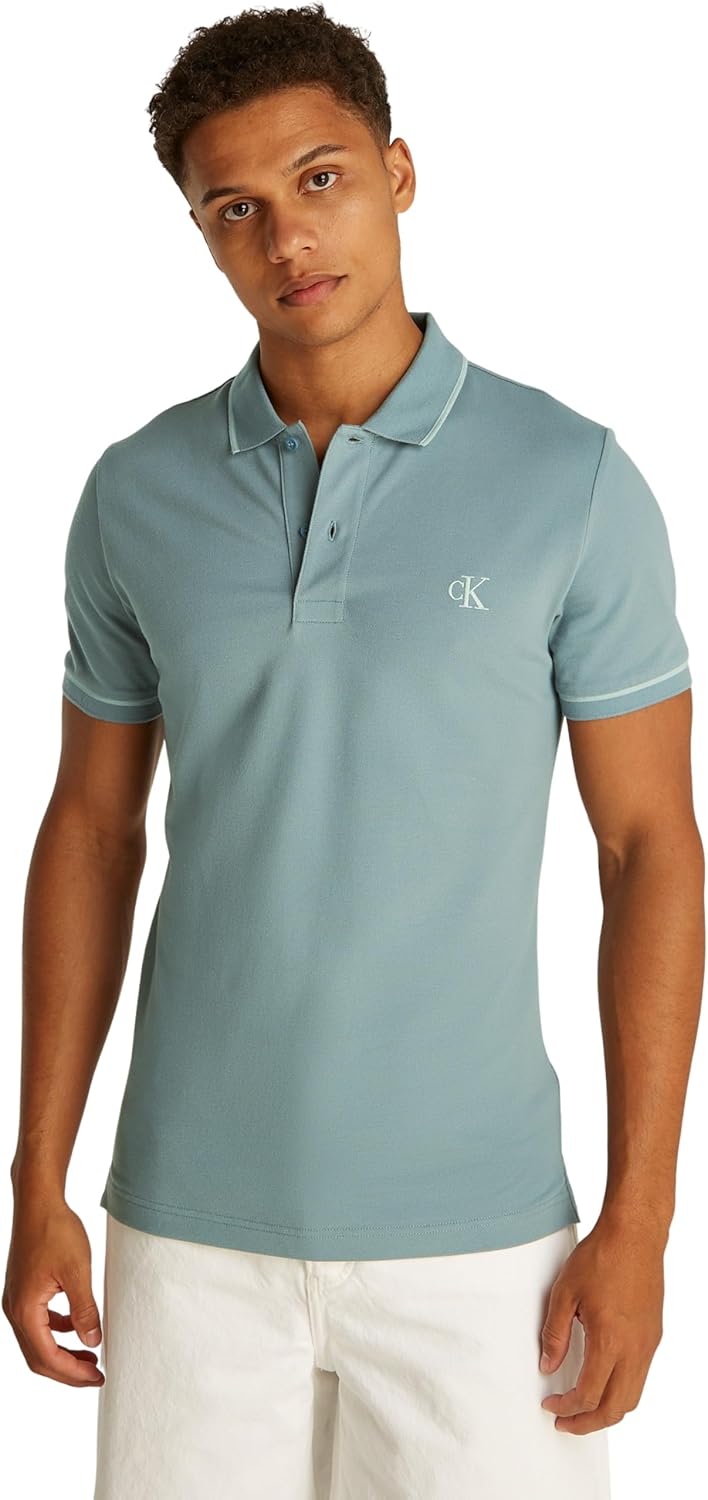 Calvin Klein Mens TIPPING POLO Short-Sleeve Polo Shirts