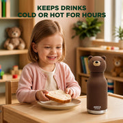 Kids Water Bottle 460ml Insulated Stainless Steel - AMICA STUDIO (Bruno Bear)