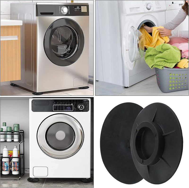 The Lord of the Tools 4PCS Washing Machine Foot Pads Anti Vibration Rubber Feet Anti-Slip Anti Shock Mat Universal for Washer Dryers Noise Dampening Black
