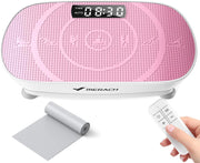 MERACH CV30 Pro Curved Vibration Plate Exercise Machine, Powerful & Quiet 400lbs Capacity, Whole Body Workout Equipment for Lymphatic Drainage, Shake Plate with Bluetooth & Auto ON/OFF for Home Gym - Pink