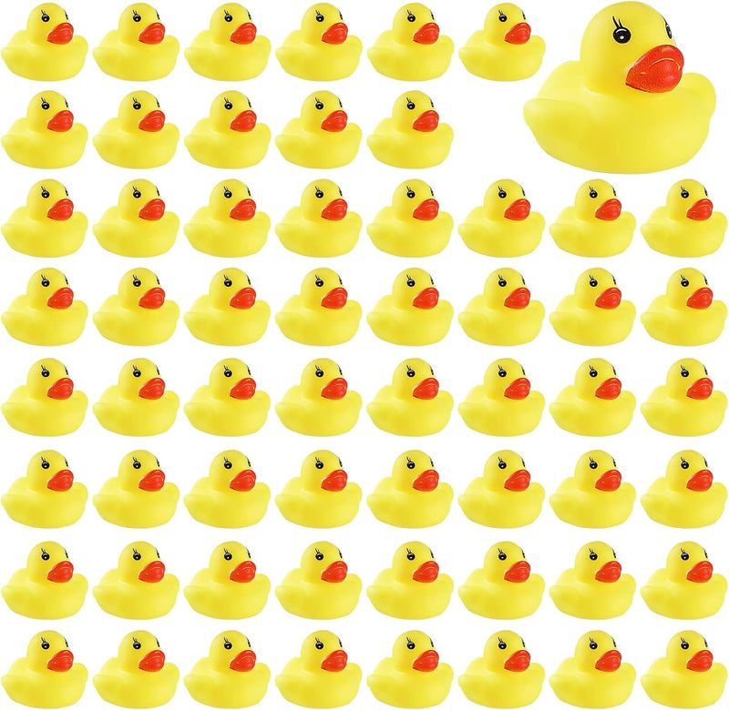 GliSun 60PCS Rubber Ducks Bath Toys Mini Ducks Float and Fun Squeak for Baby Kids Bath Toy Shower Decorations Birthday Party Carnival Game Gift