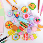 Erasers Kids, Novelty Erasers Cute Pencil erasers Mini Puzzle Rubber Boys, Girls, Students, Party Favors, Birthday Gift, Homework School Prize Rewards, Candy Food