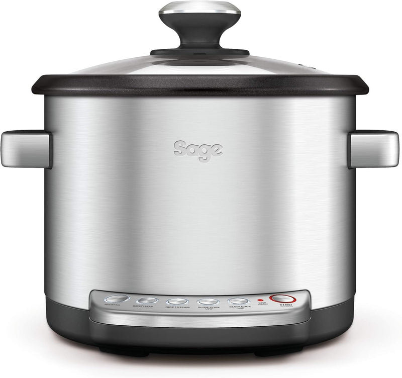 Sage - The Risotto Plus Multi-Cooker – 3.7L, 6 in 1: Risotto, Rice, Steam,Sauté,Sear,Slow Cook – Brushed Stainless Steel, Non-Stick Bowl - UAE Version, 2 Year Manufacturer Warranty