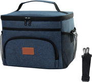 Insulated Lunch Bag for Men and women,Leak-Proof Cooler Lunch Box,Large Lunch Cooler Bag for Work,Travel,Picnic,navy blue,14L