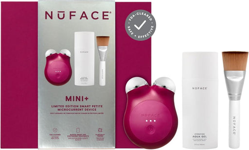 NuFACE MINI+ Limited Edition Starter Kit - Smart Petite Microcurrent Device - Velvet Rose - Lift, Contour & Tone your skin - Portable Petite Facial Toning Device - Velvet Rose