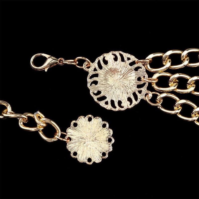 Metal Waist Chain Belts, Multi Layer Waist Chain Dress Belts for Jeans Skirts Pants Dresses Girls Women(Gold)
