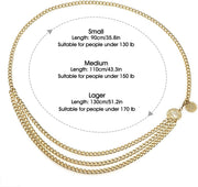 Multilayer Metal Waist Chain, Dress Belts for Women, Cowgirl Boho Waist Chain Belt for Dresses Jeans Pants