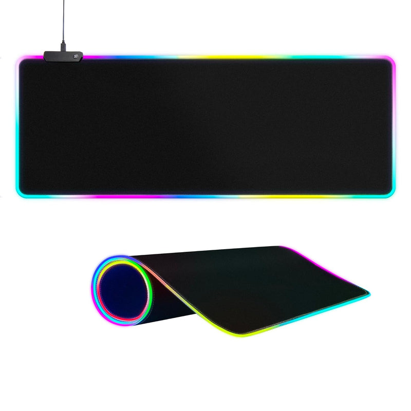 Large RGB Gaming Mouse Pad -15 Light Modes Touch Control Extended Soft Computer Keyboard Mat Non-Slip Rubber Base for Gamer Esports Pros Gaming Accessories Gaming Setup Accessories 31.5X11.8